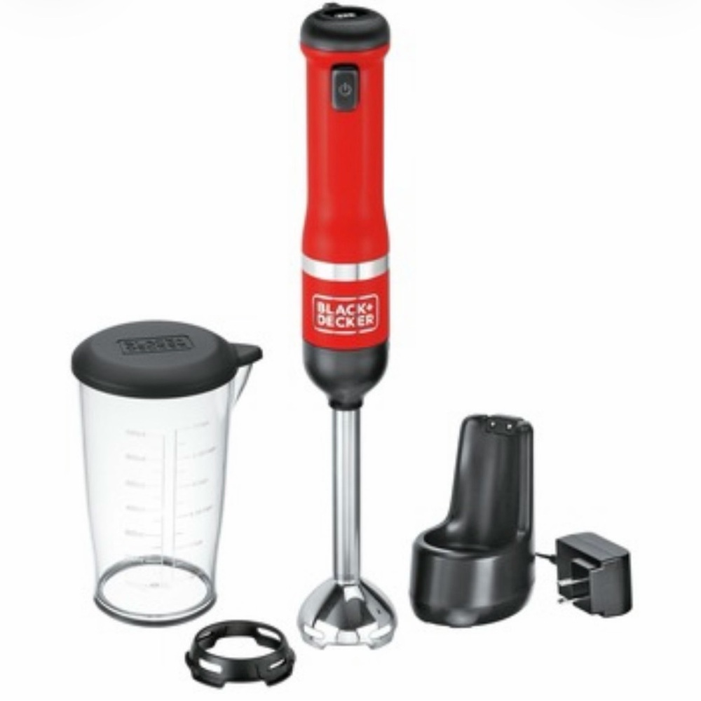 Black + Decker Cordless Kitchen Wand Immersion Blender Variable Speed-Red NEW!